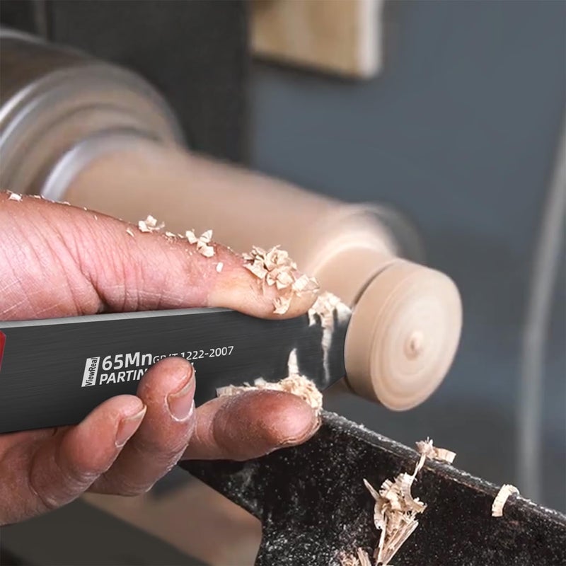 ViewReal Woodturning Parting Tool,Durable Wood Lathe Tools 65Mn Steel Blade, Aluminum Alloy Handle, Precision Wood Lathe Chisel for Carving and Cutting – Ideal for Craftsmen and Hobbyists - Image 3